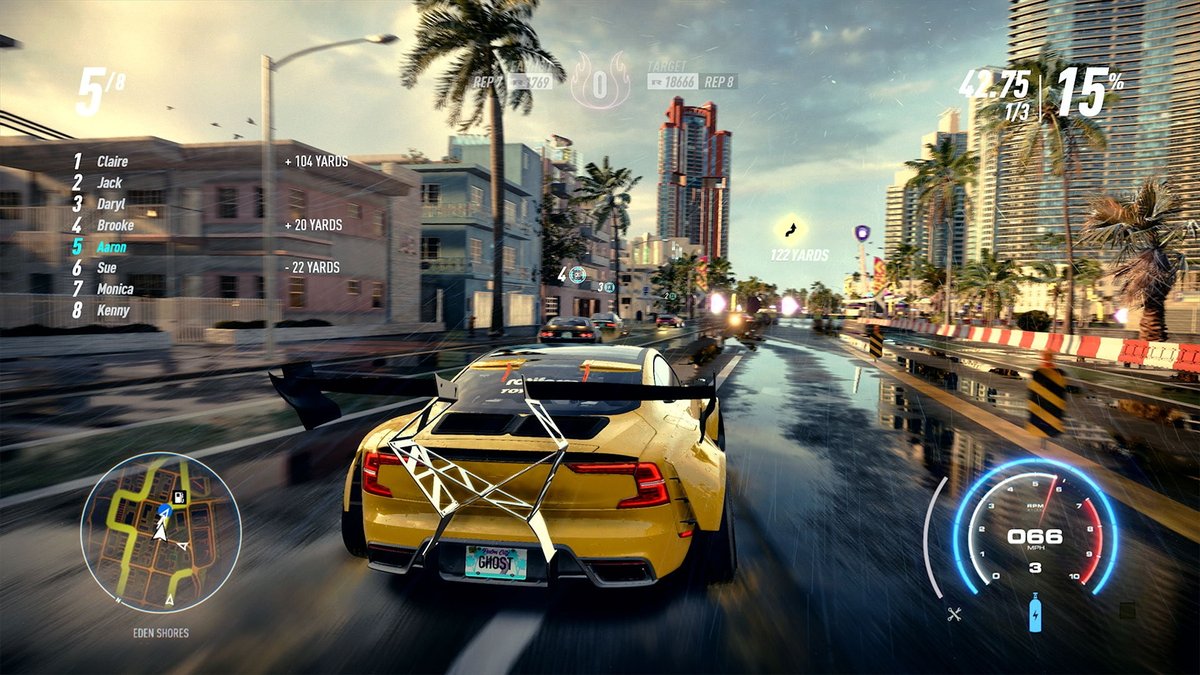 Need for Speed Heat — уличная гонка в Палм-Сити, скриншот