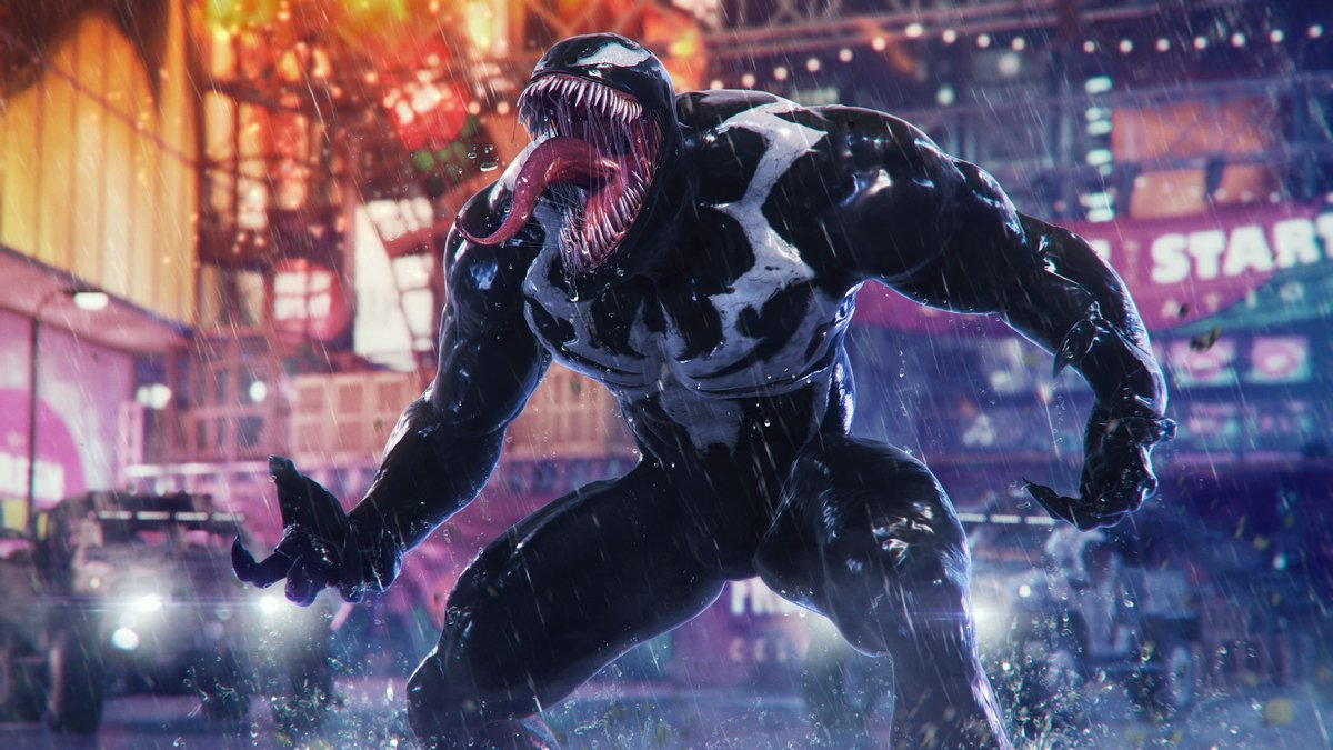 Marvel’s Spider-Man 2 — Веном на улице ночного Нью-Йорка, скриншот